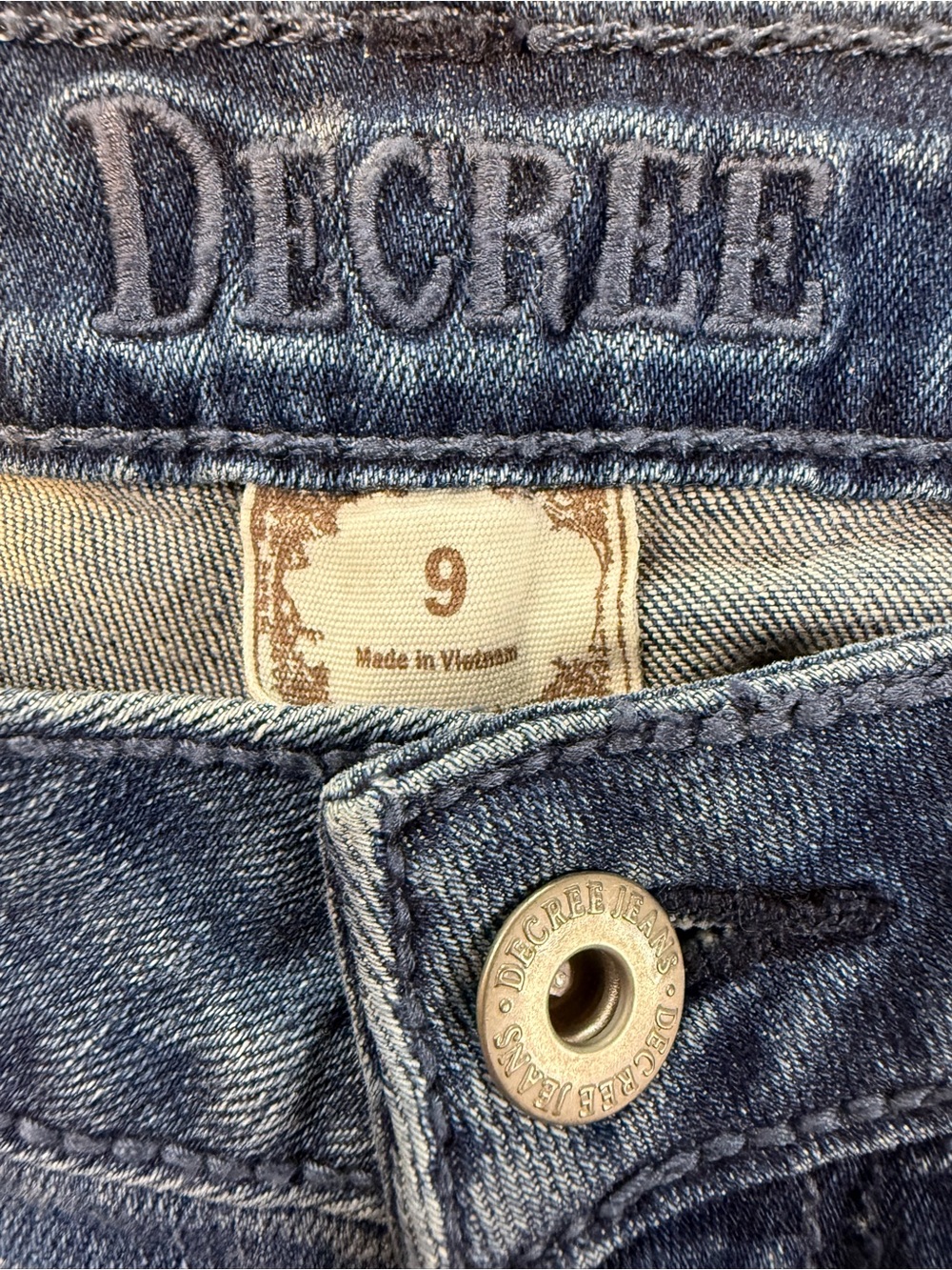 Decree Women's Dark Blue Flare Jeans with Embroidered Back Pocket - Picture 6 of 10